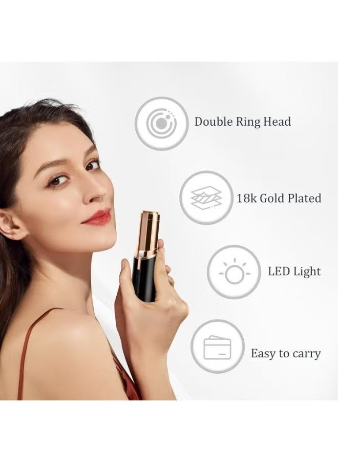 بينكو جهاز إزالة الشعر والحلاقة للمرأة - منتجات إزالة الشعر مع بطارية قابلة لإعادة الشحن ، 4 رؤوس قابلة للاستبدال الكهربائية ، ضوء LED ، للوجه والذراعين والساقين والذراعين ، وحلاقة كهربائية غير مؤلمة للمرأة ، والأسود المحمول - Image 4